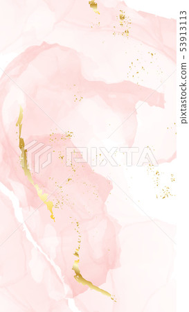 Alcohol ink wedding invitation template. Tender 53913113