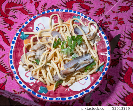 Scialatielli pasta with seafood mix Scialatielli pasta with seafood mix 53913559