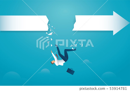 businessman falls from arrow businessman falls from arrow 53914781