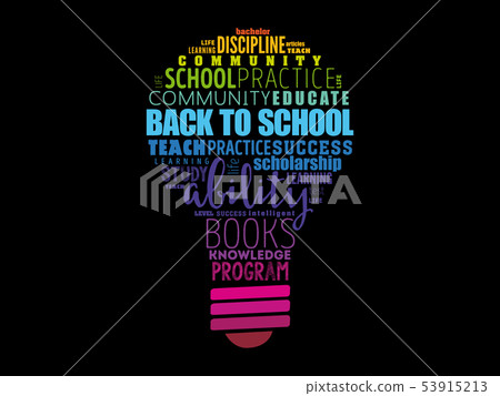 Back to School bulb word cloud Back to School bulb word cloud 53915213