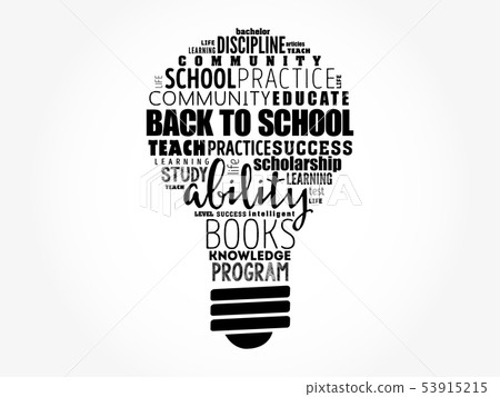 Back to School bulb word cloud Back to School bulb word cloud 53915215