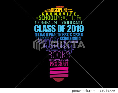 CLASS OF 2019 bulb word cloud CLASS OF 2019 bulb word cloud 53915226