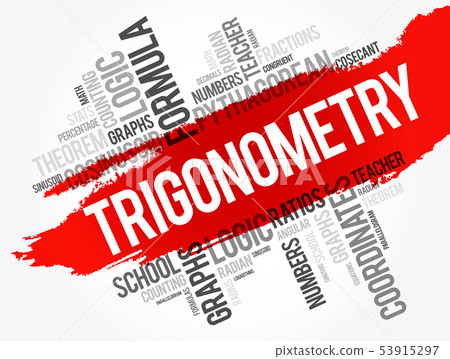 Trigonometry word cloud collage 53915297