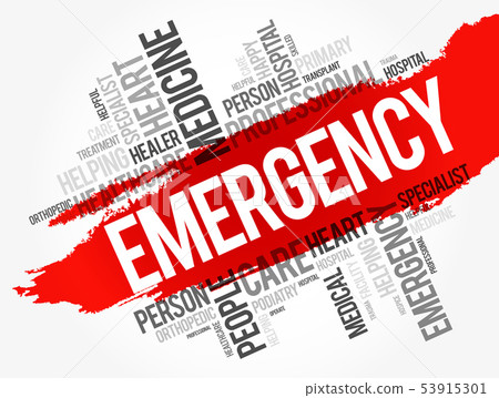 Emergency word cloud collage Emergency word cloud collage 53915301