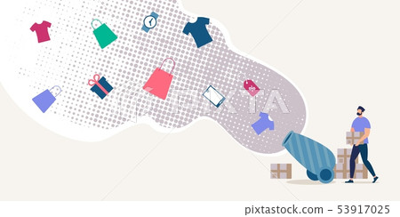 Making Purchases on Shop Sale Flat Vector Concept 53917025
