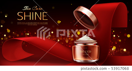 Cream jar, cosmetics skin care product banner 53917068