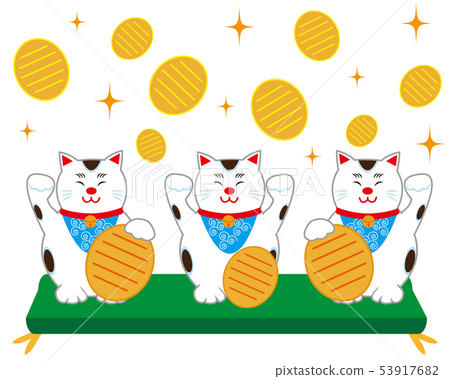 Cat beckoning cat cushion oval 53917682