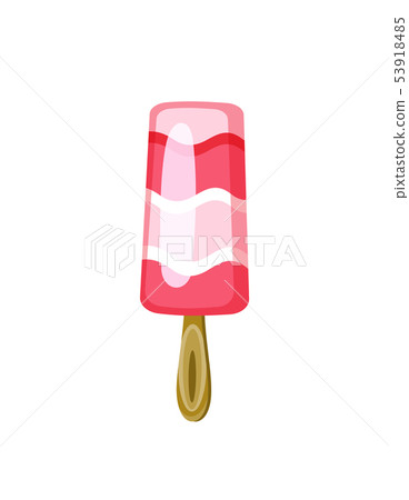 Ice Cream in Layers Frozen Dessert on Wooden Stick Ice Cream in Layers Frozen Dessert on Wooden Stick 53918485
