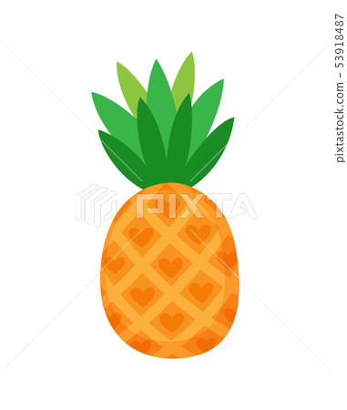 Pineapple with Foliage, Isolated Icon of Fruit Pineapple with Foliage, Isolated Icon of Fruit 53918487
