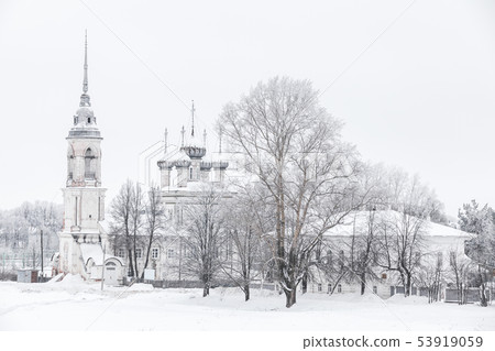 Russian winter landscape with Church Russian winter landscape with Church 53919059