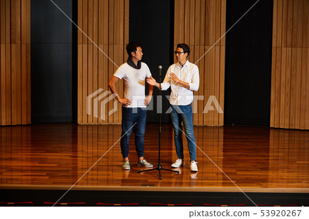 Young men stage practice 53920267