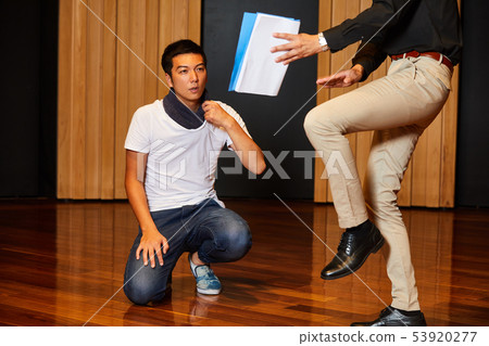 Young men stage practice 53920277