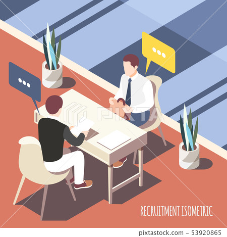 Recruiting Interview Isometric Background 53920865