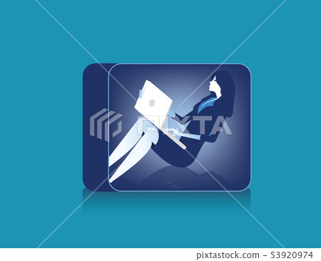 Businesswoman working in narrow. Concept business Businesswoman working in narrow. Concept business 53920974