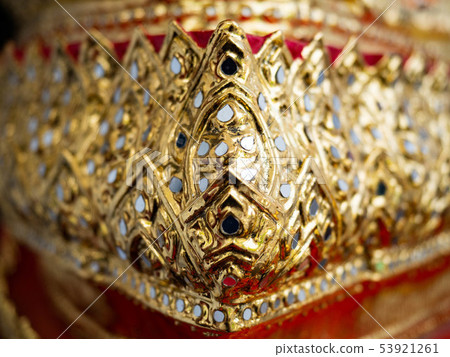 Golden pedestal Buddha,Buddha statue in Temple,Ban 53921261