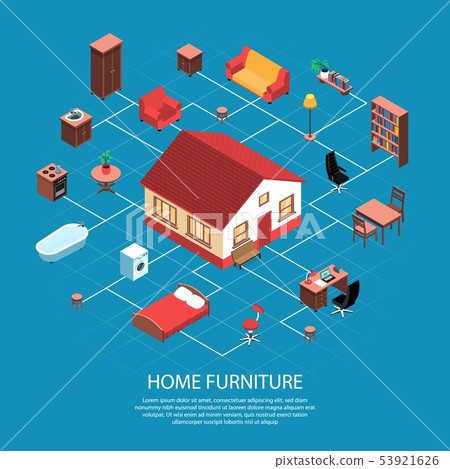 Home Interior Isometric Flowchart Home Interior Isometric Flowchart 53921626