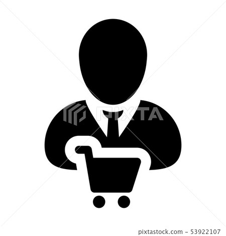 Consumer icon vector with male customer person-插圖素材 [53922107] - PIXTA圖庫