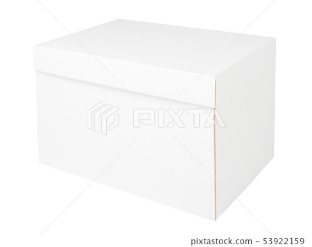 White cardboard box isolated on white background White cardboard box isolated on white background 53922159