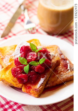 Cherry toast with cherry 53922473