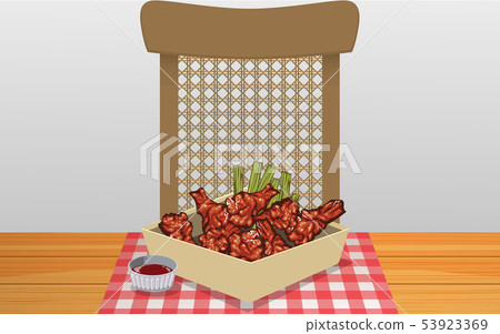 fried chicken on the wooden table fried chicken on the wooden table 53923369