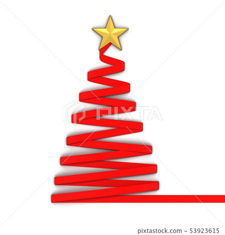 Paper style christmas tree with a star - Stock Illustration [53923615 ...