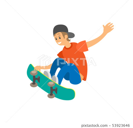 Urban Activity, Skating Boy, Skateboard Vector 53923646