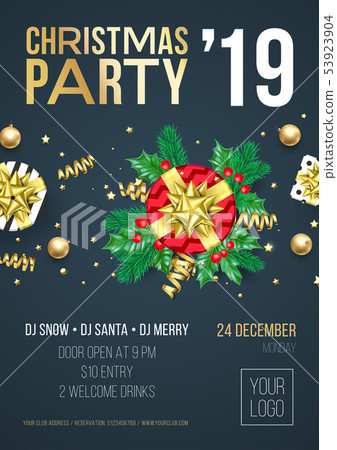 Christmas party vector invitation poster Christmas party vector invitation poster 53923904