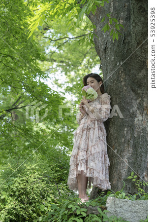 Facial expression of Korean female, park, Namsan 53925398