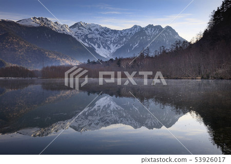 Kamikochi Taisho Pond At Dawn Stock Photo