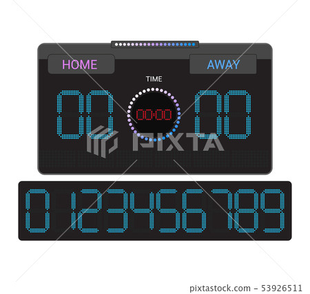 Scoreboard vector score board digital display football soccer sport team match competition on 53926511