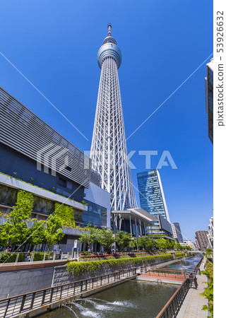 東京天空樹鎮和Kitajuma河風景 53926632