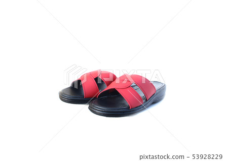 Leather sandals on isolated white Leather sandals on isolated white 53928229