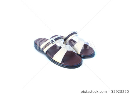 Leather sandals on isolated white Leather sandals on isolated white 53928230