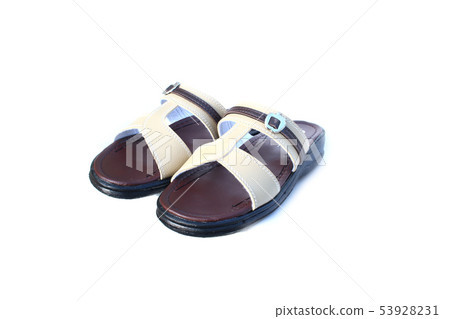 Leather sandals on isolated white Leather sandals on isolated white 53928231