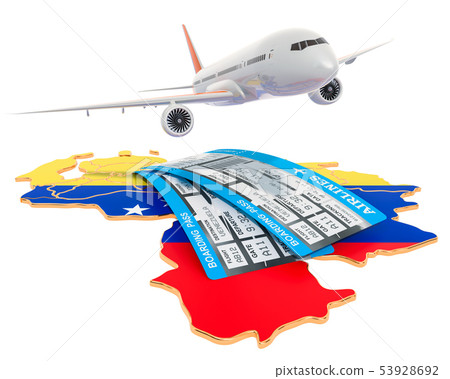 Flights to Venezuela concept. 3D rendering Flights to Venezuela concept. 3D rendering 53928692