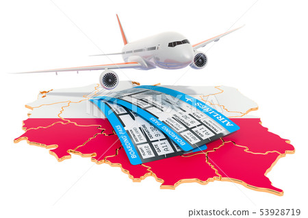Flights to Poland concept. 3D rendering 53928719