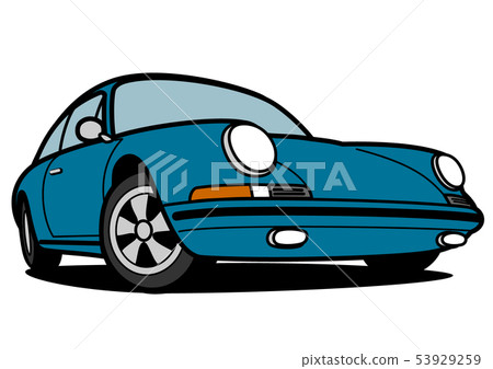 German Historic Sports Blue Car Illustration 53929259