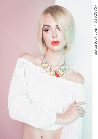 Beautiful sexy blonde with professional classic 53929757