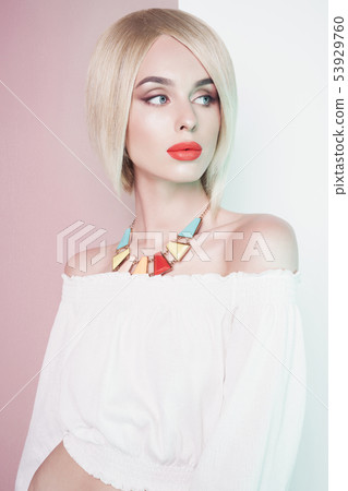 Beautiful sexy blonde with professional classic 53929760