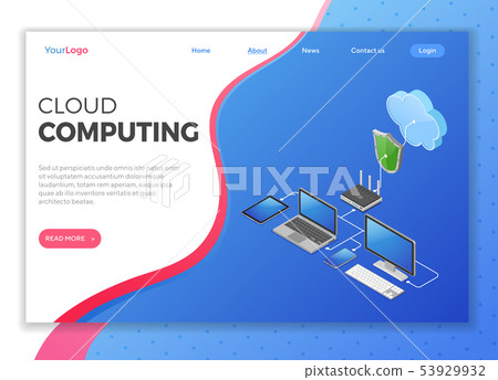 Cloud Computing Technology Isometric - Stock Illustration [53929932 ...