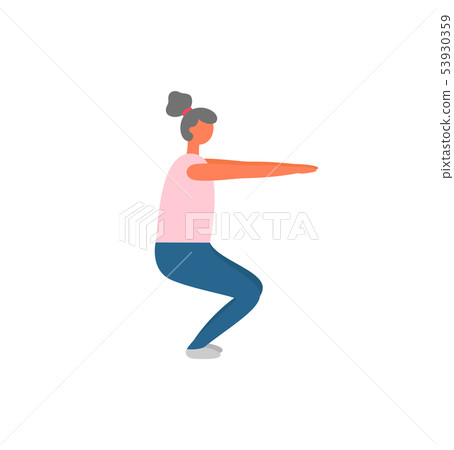 Woman Doing Squats, Workout and Fitness Training 53930359