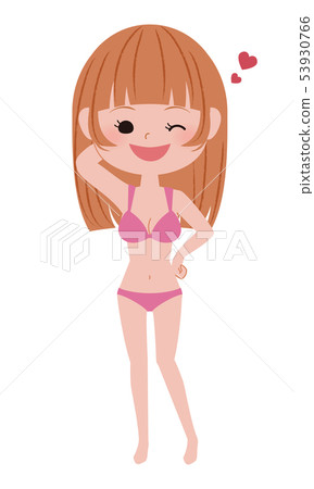 Young woman in a slender swimsuit 53930766