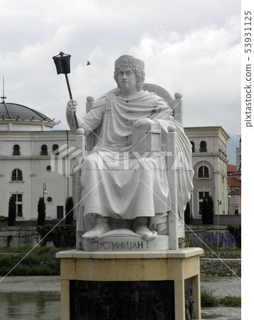 Justinian I monument in Skopje,N.Macedonia 53931125