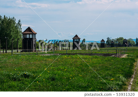 Guard towers of Auschwitz - Birkenau concentration Guard towers of Auschwitz - Birkenau concentration 53931320