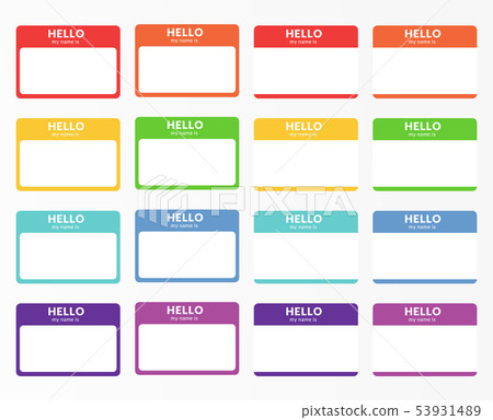 Introduction name stickers for meetups, blind and - Stock Illustration ...