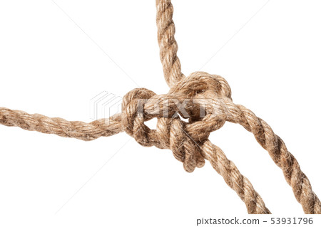 knot of Running bowline loop close up on rope knot of Running bowline loop close up on rope 53931796