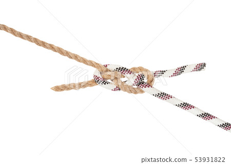 sailor's breastplate knot joining two ropes sailor's breastplate knot joining two ropes 53931822