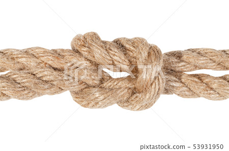 reef knot joining two ropes close up isolated reef knot joining two ropes close up isolated 53931950