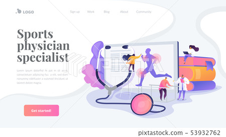Sport medicine landing page concept 53932762