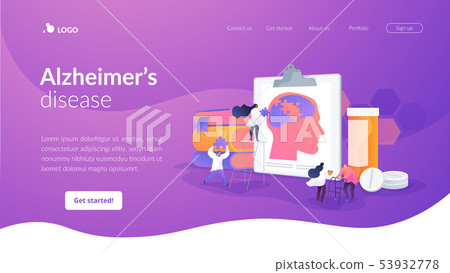 Alzheimer disease landing page concept Alzheimer disease landing page concept 53932778